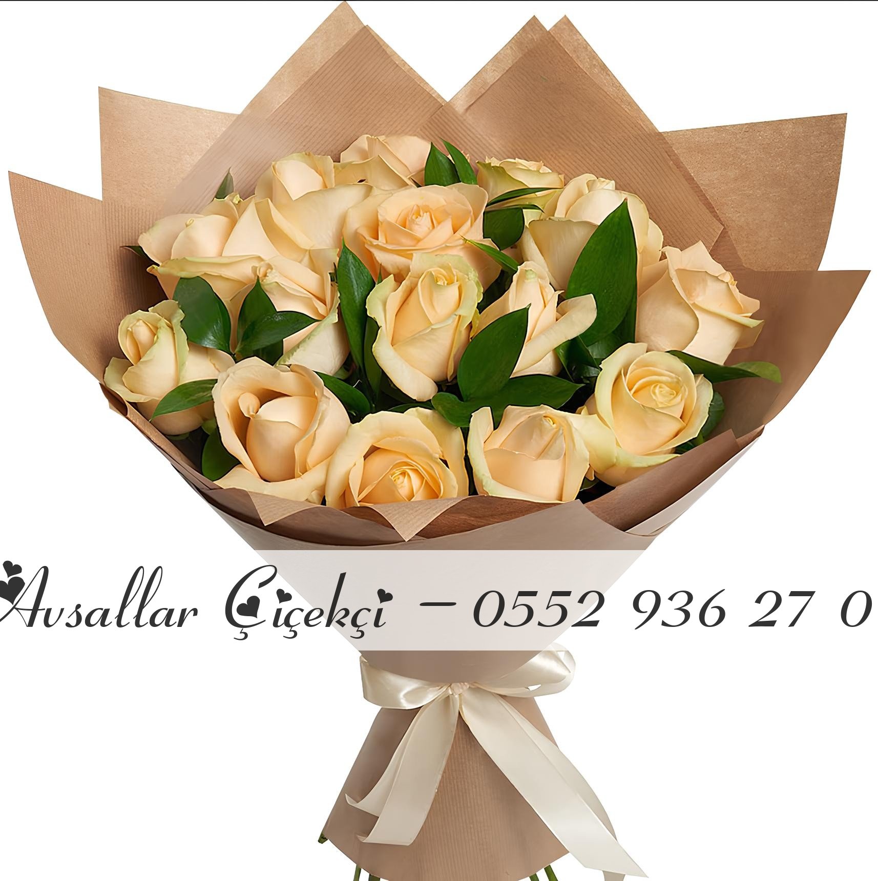 15 Adet Krem Gül Buketi