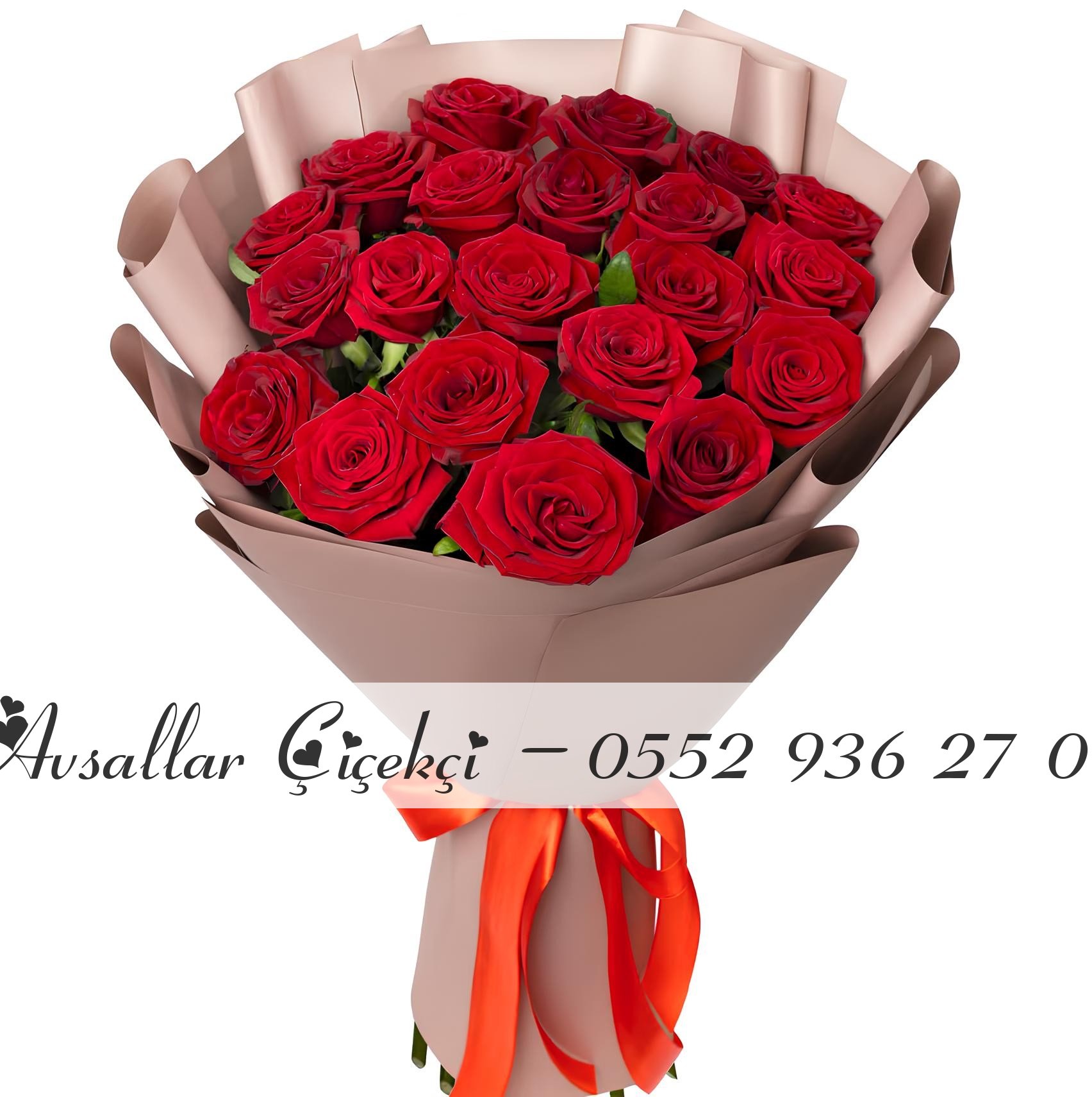 21 Adet Kırmızı Gül Buketi