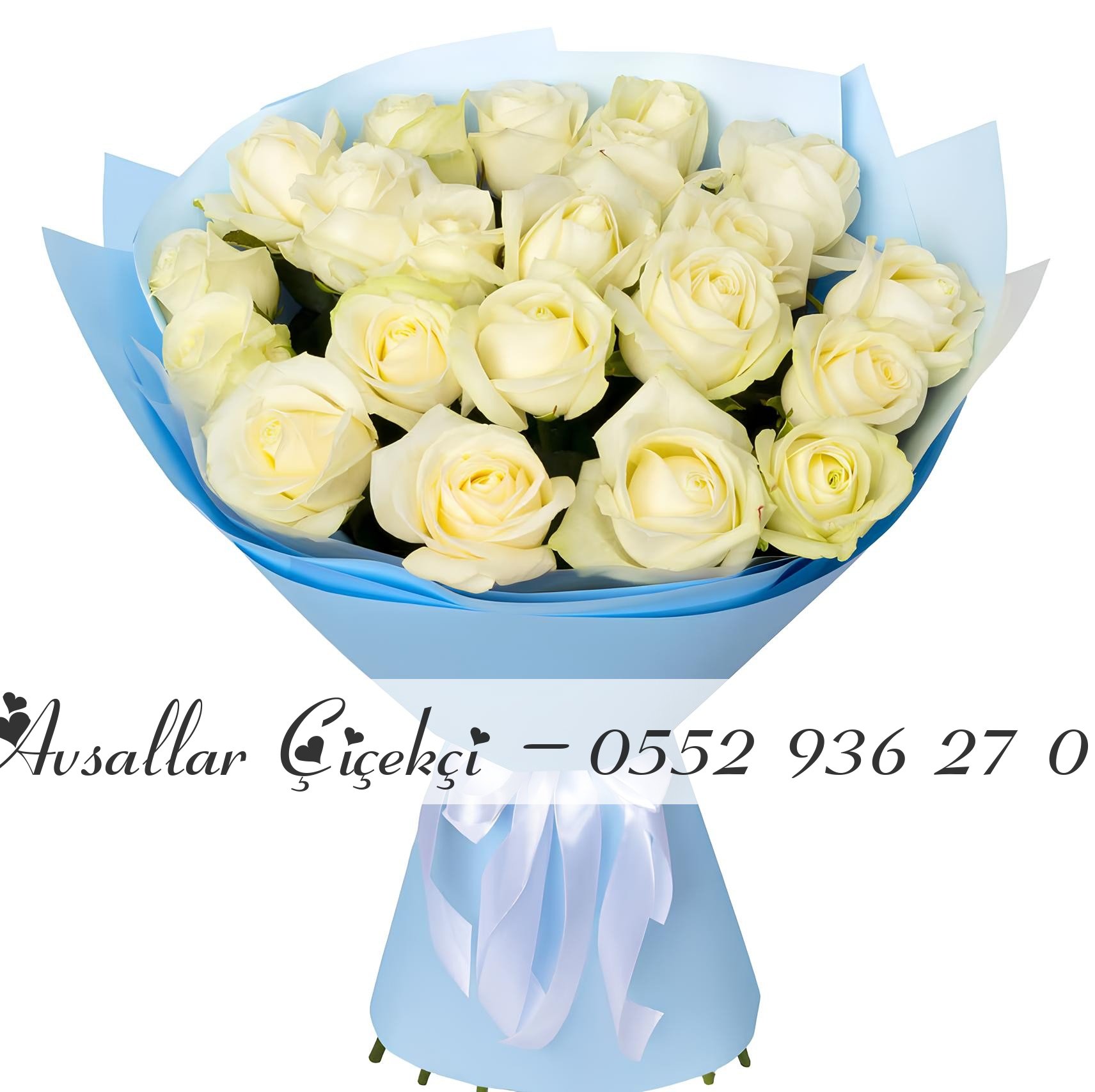 21 Beyaz Gül Buketi