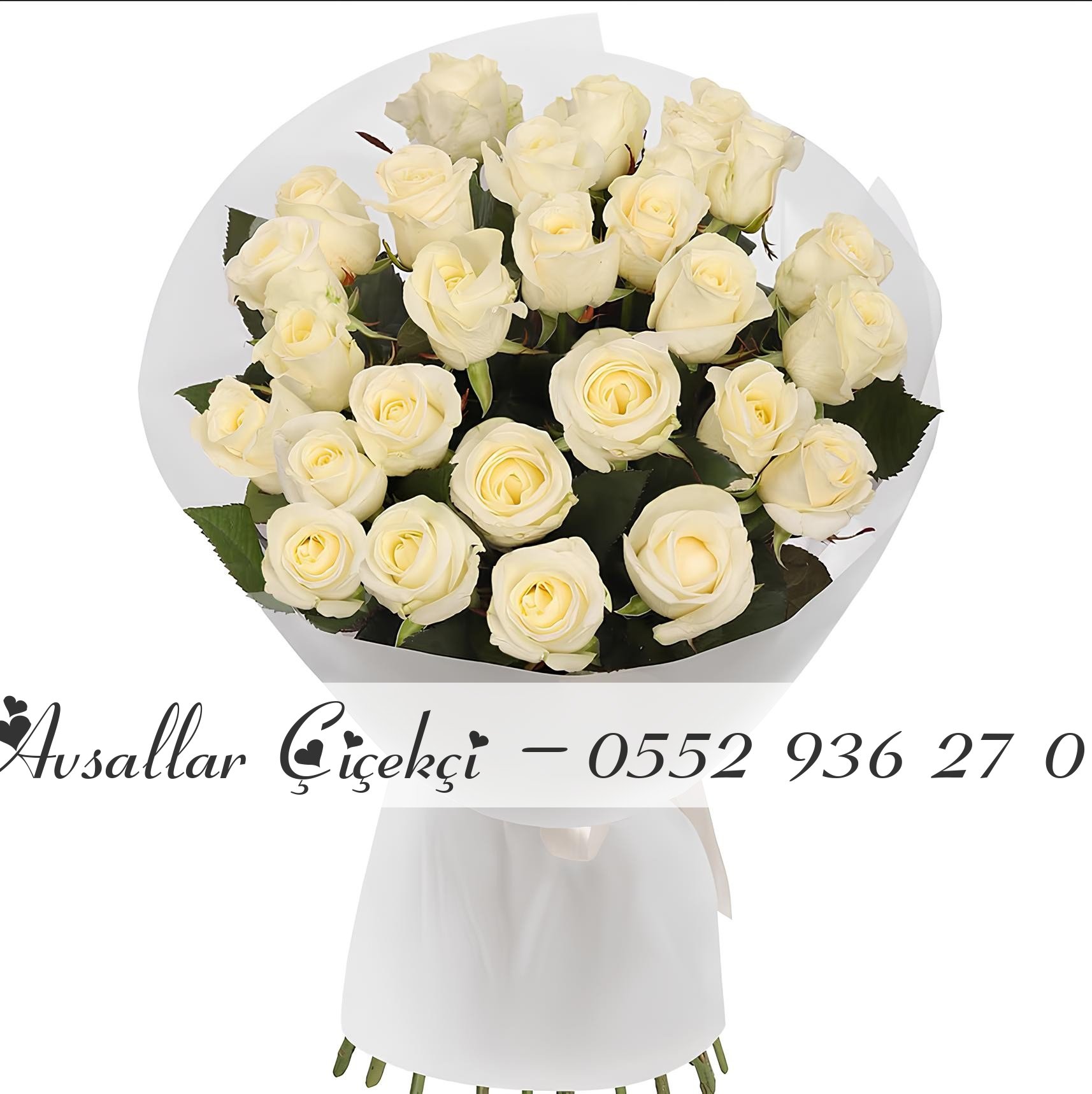 25 Adet Beyaz Gül Buketi