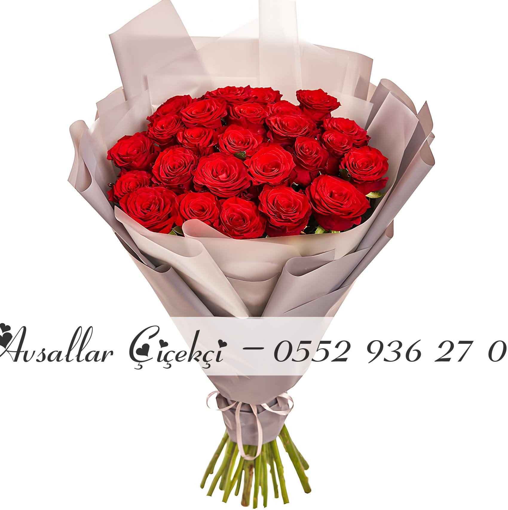 25 Adet Kırmızı Gül Buketi