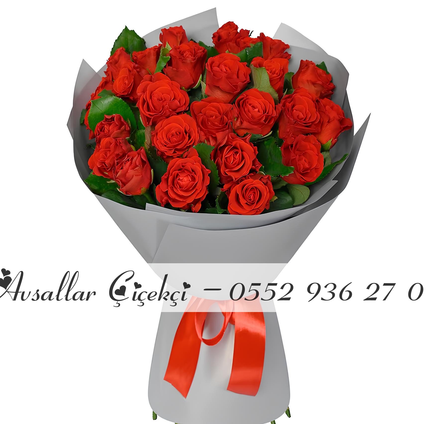 25 Büyük Boy Kırmızı Gül Buketi
