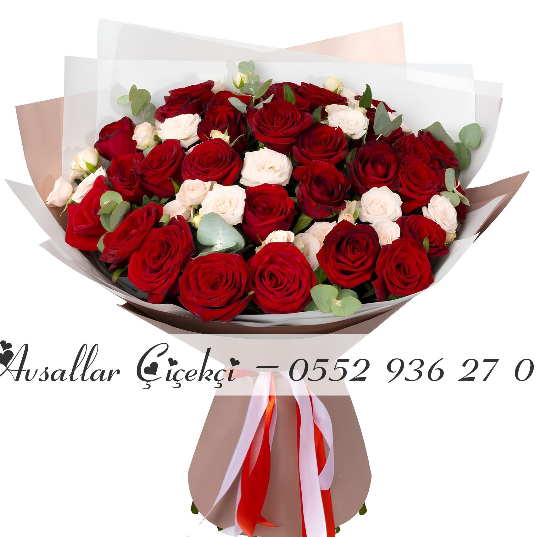 29 Kırmızı Gül Ve 12 Beyaz Gül Buketi