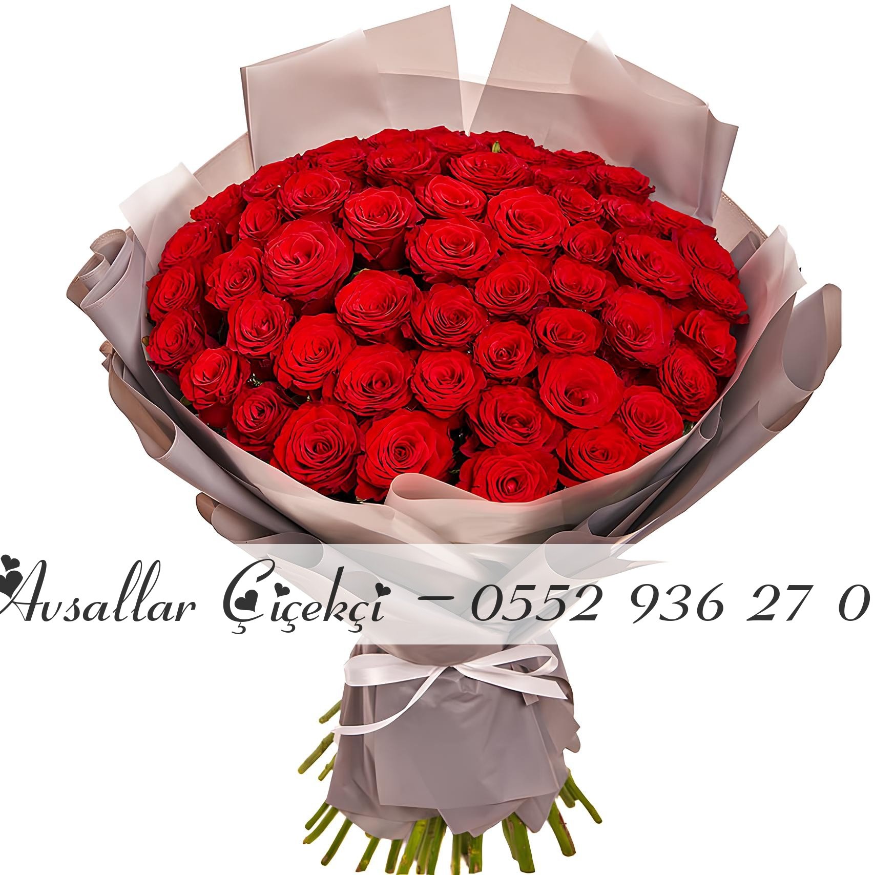 51 Adet Kırmızı Gül Buketi