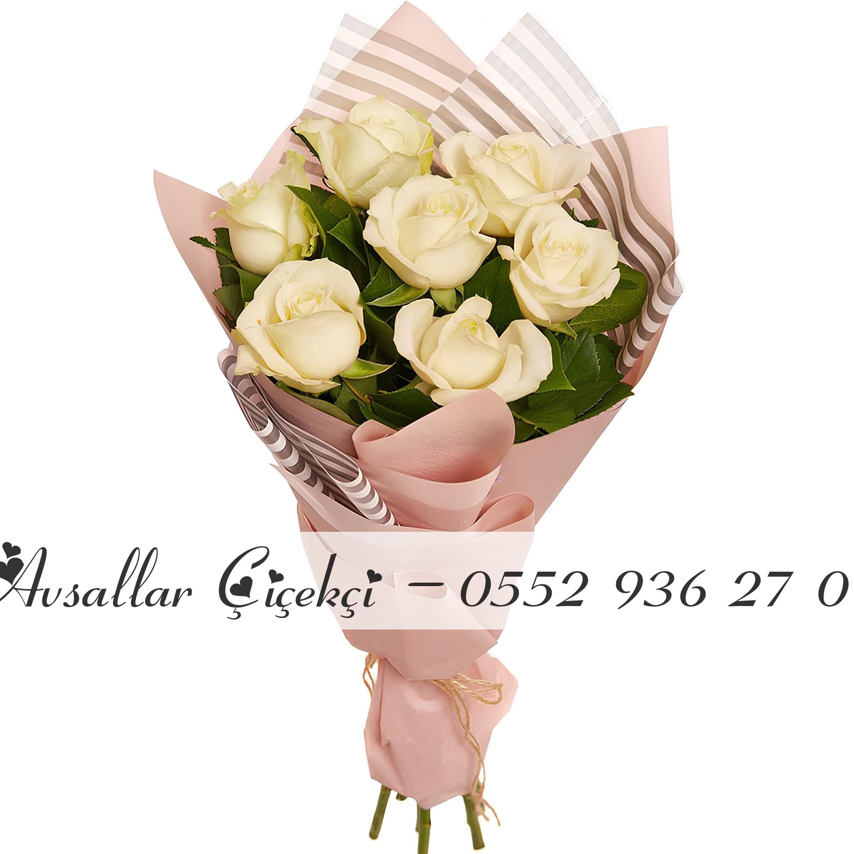 7 Adet Beyaz Gül Buketi