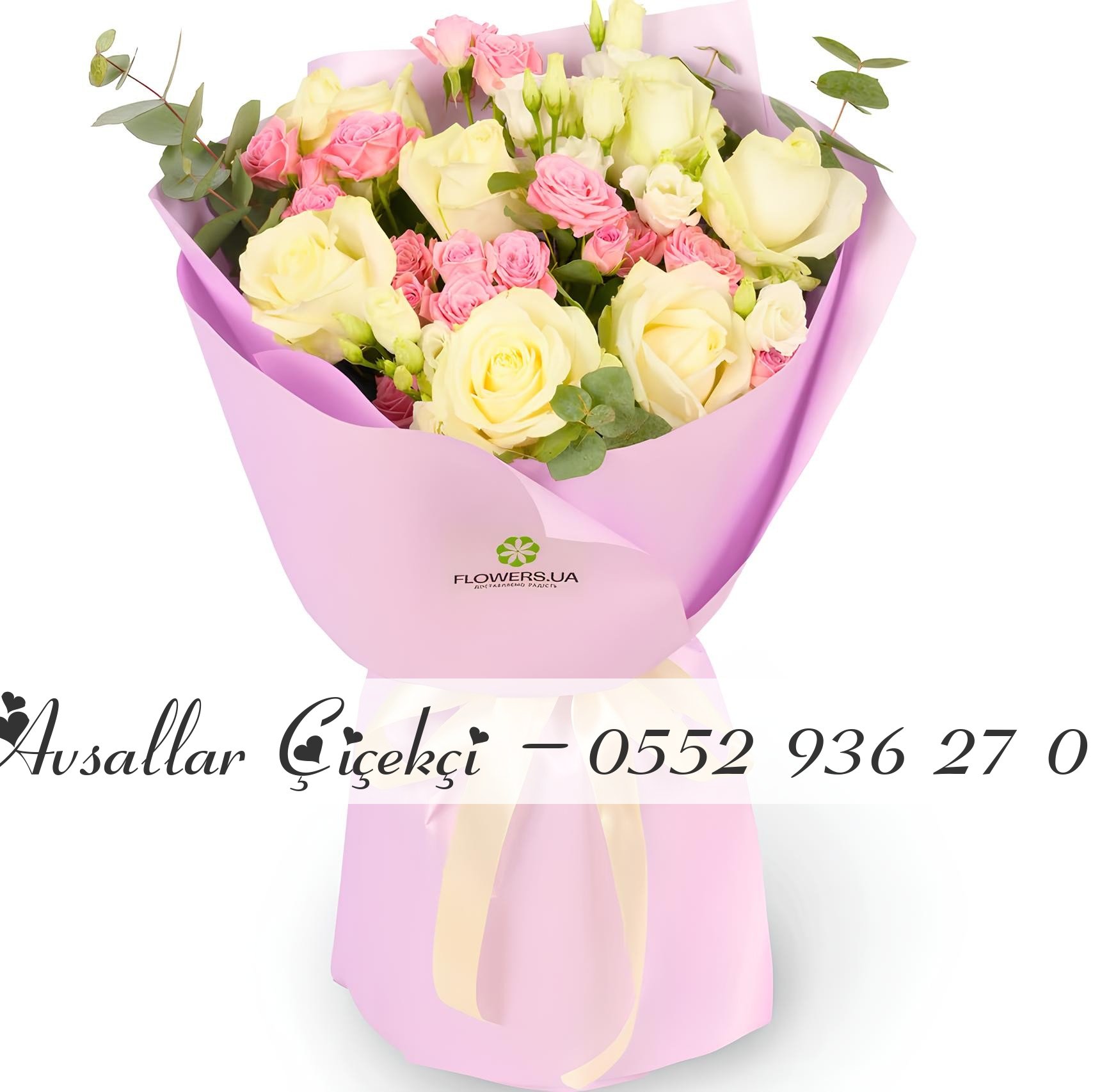 7 Beyaz 4 Pembe Gül Buketi