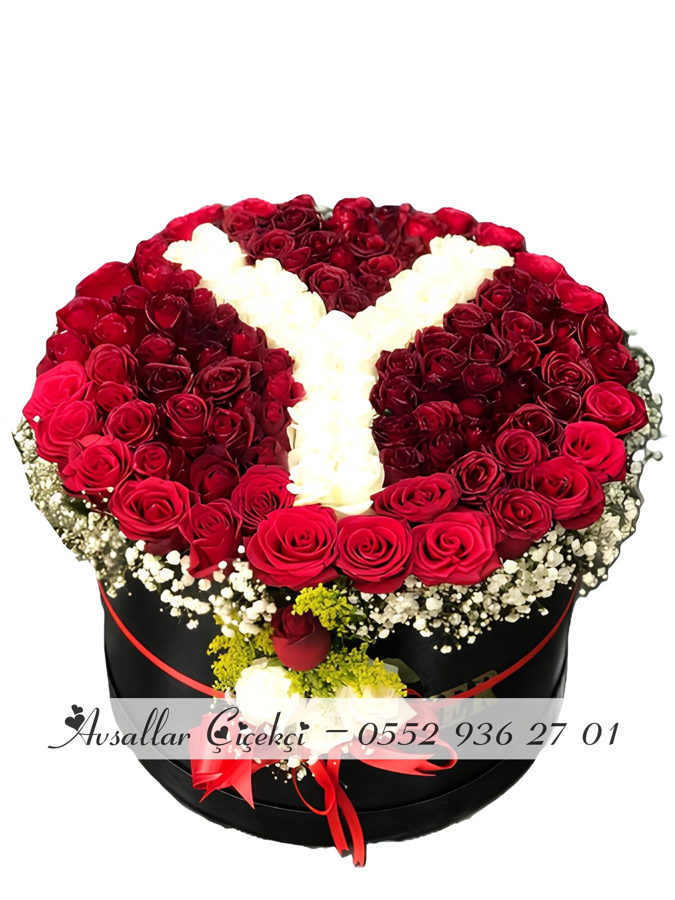 Büyük Kutulu Güllü Harf Çiçek