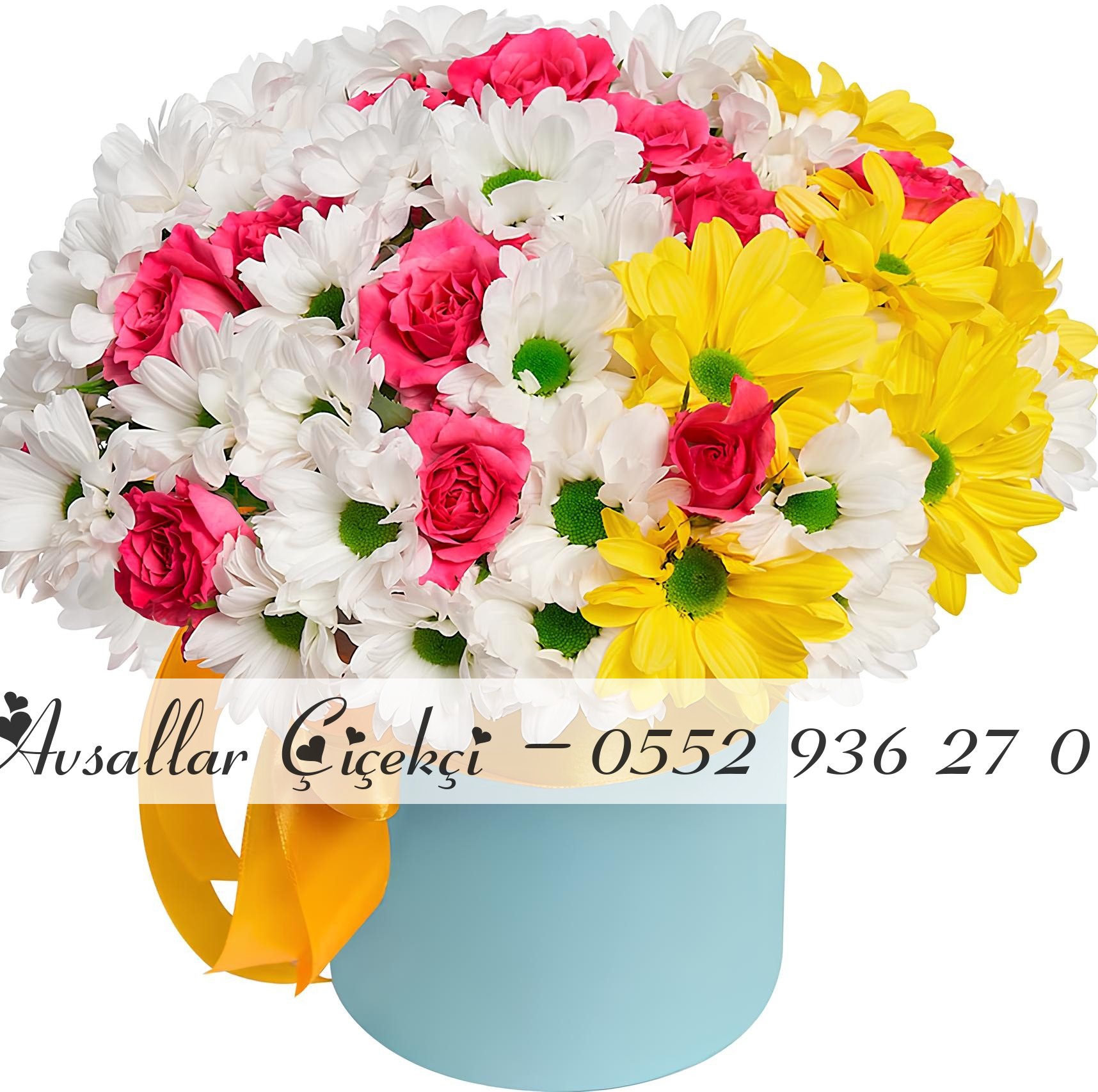 Kutuda 15 Pembe Gül Ve Papatyalar