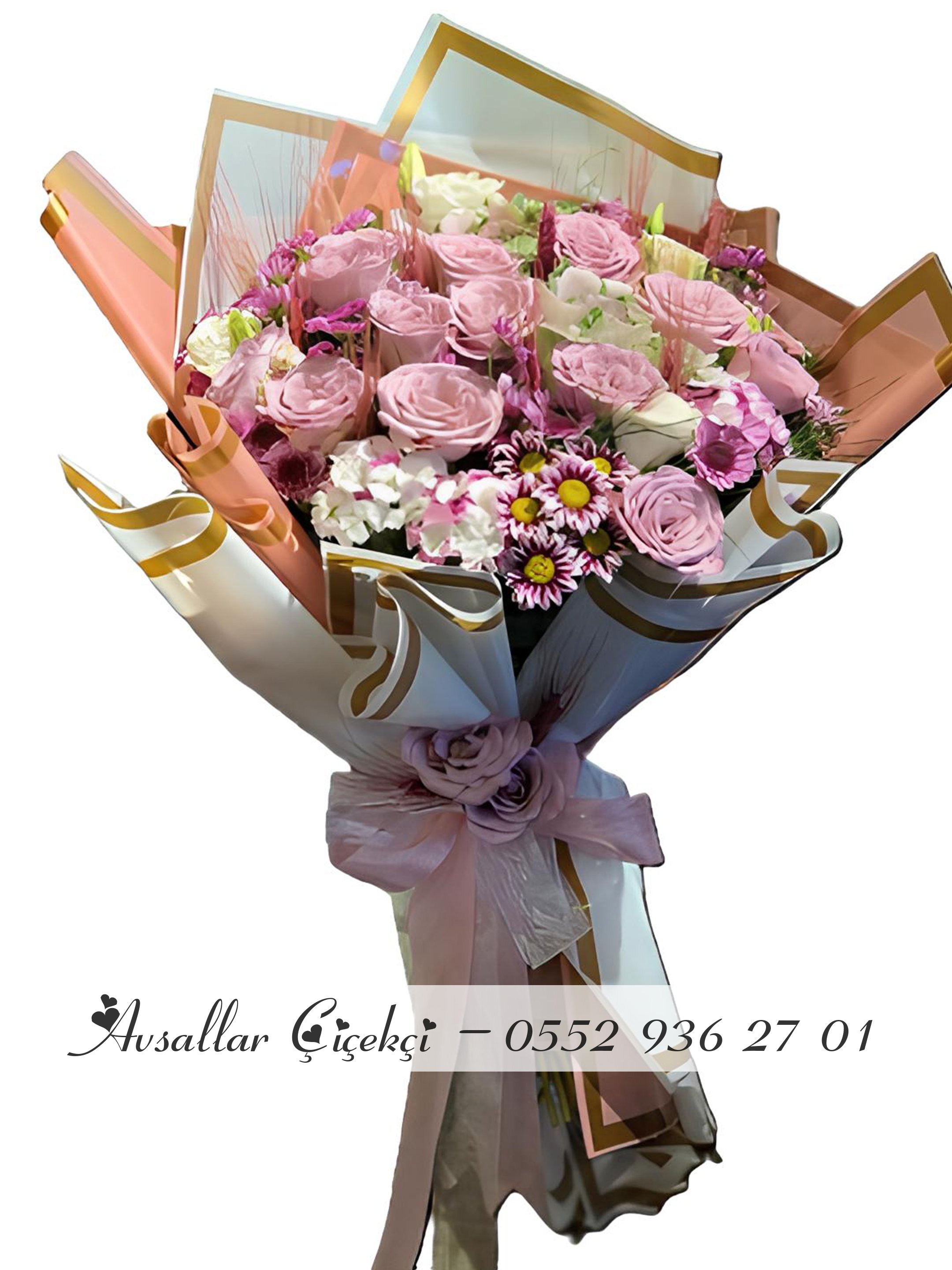 Pembe Güllü Kır Buketi