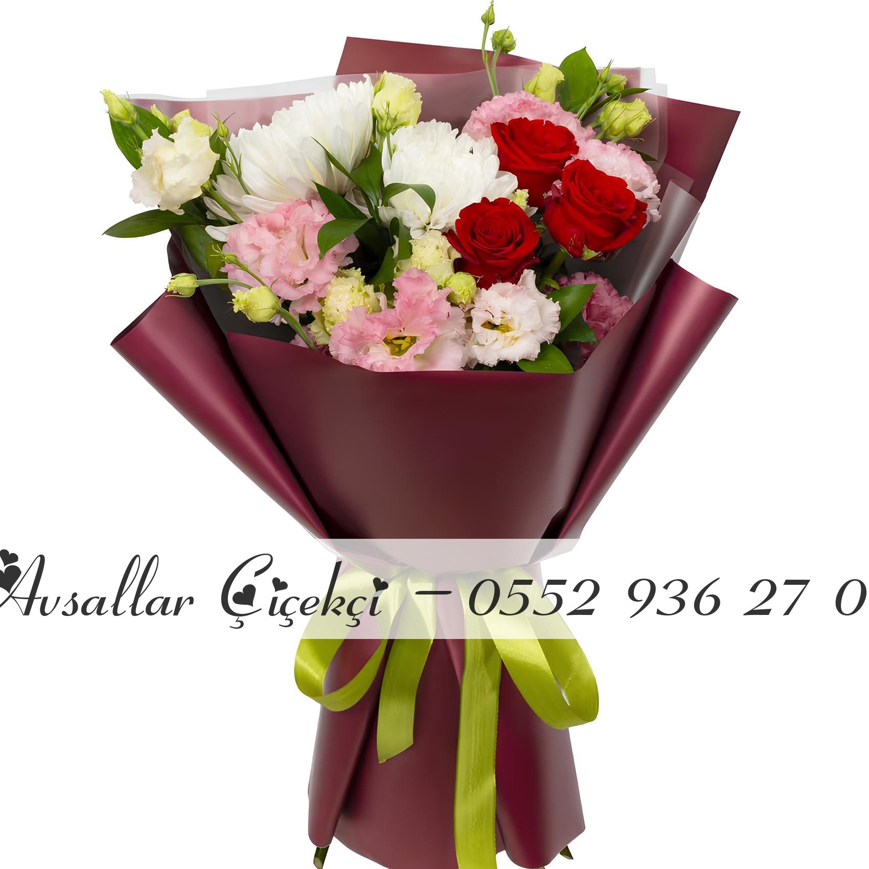 Pembe Ve Kırmızı Krizantem Buketi