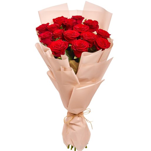 15 Adet Gül Buketi Pembe Kağıtta