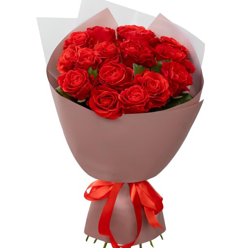 15 Büyük Boy Kırmızı Gül Buketi