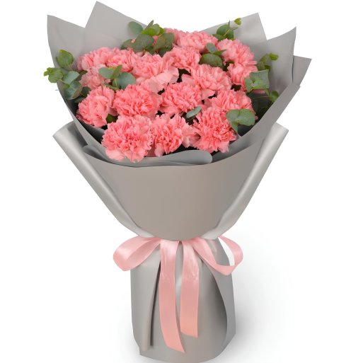 17 Pembe Karanfil Buketi