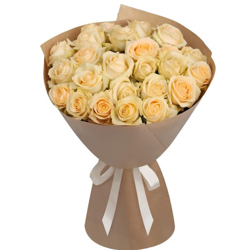 21 Adet Krem Gül Buketi