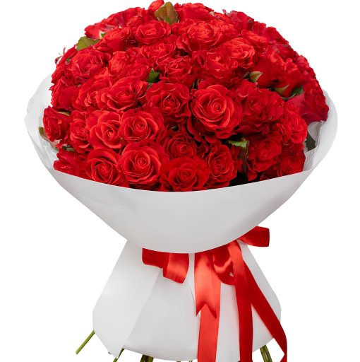 51 Adet Büyük Boy Kırmızı Gül Buketi