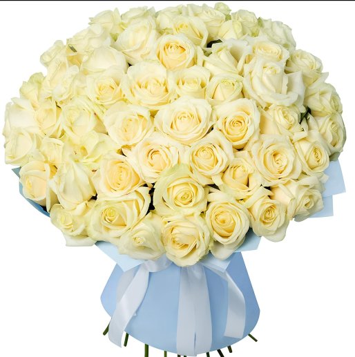 51 Adet Krem Gül Buketi