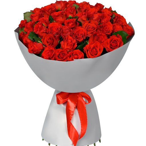 55 Tane Kırmızı Gül Buketi