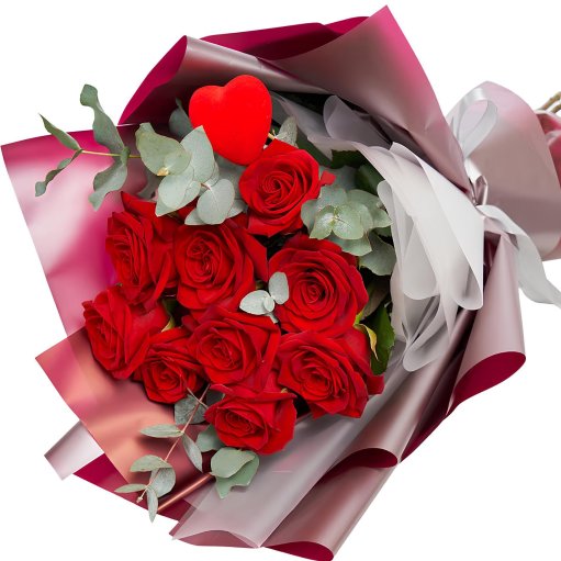 9 Adet Kırmızı Gül Buketi