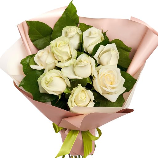 9 Beyaz Gül Buketi