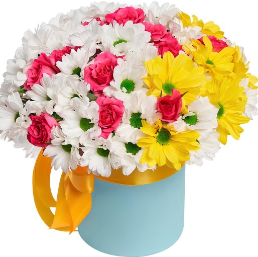 Kutuda 15 Pembe Gül Ve Papatyalar