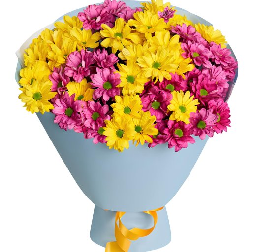 Mor Ve Sarı Papatya Buketi