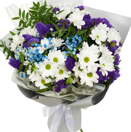 Papatya Ve Mor Kasımpatı Buketi