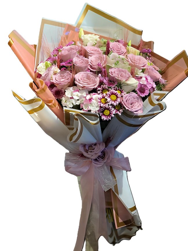 Pembe Güllü Kır Buketi