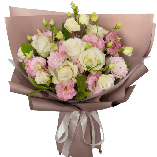 Pembe Ve Beyaz Lisyantus Buketi